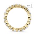 thumbnail image 3 of BERRICLE Sterling Silver Wedding Rings Pave Set Round Cut Cubic Zirconia CZ Anniversary Eternity Ring for Women, Yellow Gold Flashed Size 5, 3 of 5