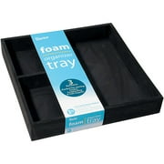 Square Foam Tray 12" x 12", Black/3 Sections