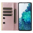 thumbnail image 3 of Desugned For Samsung Galaxy S20+ Wallet Phone Case,With Suction Cup Fastener,Flip Folding Kickstand,With Card Slots,Wrist Strap&Shoulder Strap,Shockproof PU Leather Phone Case,Rosegold, 3 of 9