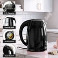 thumbnail image 2 of OVENTE 1.7L Double Wall Electric Tea Kettle, 1100W Power, Black KD64B, Water Boiler with Cool-Touch Exterior, Stainless Steel Interior, Auto Shut-Off, Boil-Dry Protection & Locking Lid, Easy Clean, 2 of 8