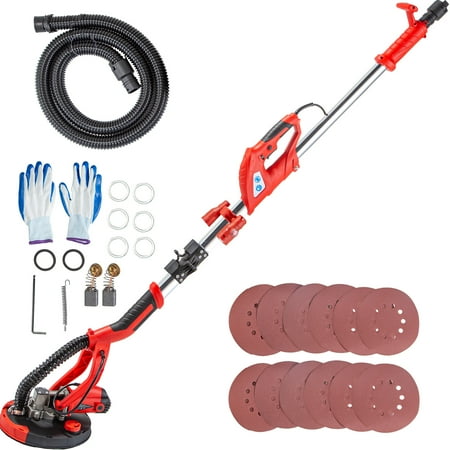 VEVOR Drywall Sander 850W  Electric Variable Speed 800-1750RPM  Foldable Sheetrock Sander with Extendable Handle  with LED Lights and 6 Sand Pads