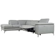 thumbnail image 5 of Lexicon 2-piece Leather Power Sectional with Left Chaise in Light Gray/Chrome, 5 of 10