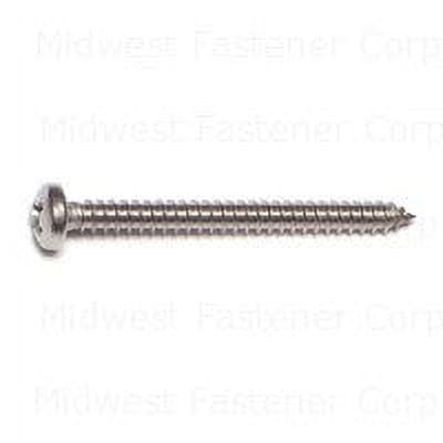 #6 x 1-1/2" 18-8 Stainless Steel Phillips Pan Head Sheet Metal Screws SMSPSS-286