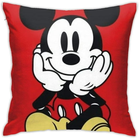 Yellow Donald Duck Pillow Covers Pillow Shams Decor Pillowcases for Bed Sofa Couch-Red Mickey