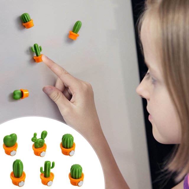 Xihbxyly Bonita Decoración Magnética, Forma Verde Tridimensional, Diseño de Fuerte Adsorción, Adornos para El Hogar, Ideal para Tableros de Mensajes, Versátil, Juego de 6 Piezas, Tamaño 3 X 1 Cm