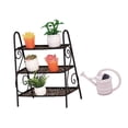 thumbnail image 3 of Accesorios para casa de muñecas en miniatura, juego de soporte para flores, metal, plástico, escala 1:12, decoración Negro, 3 of 9