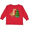 thumbnail image 3 of Inktastic Tyrannosaurus Rex Decorating Christmas Tree Boys or Girls Long Sleeve Toddler T-Shirt, 3 of 5