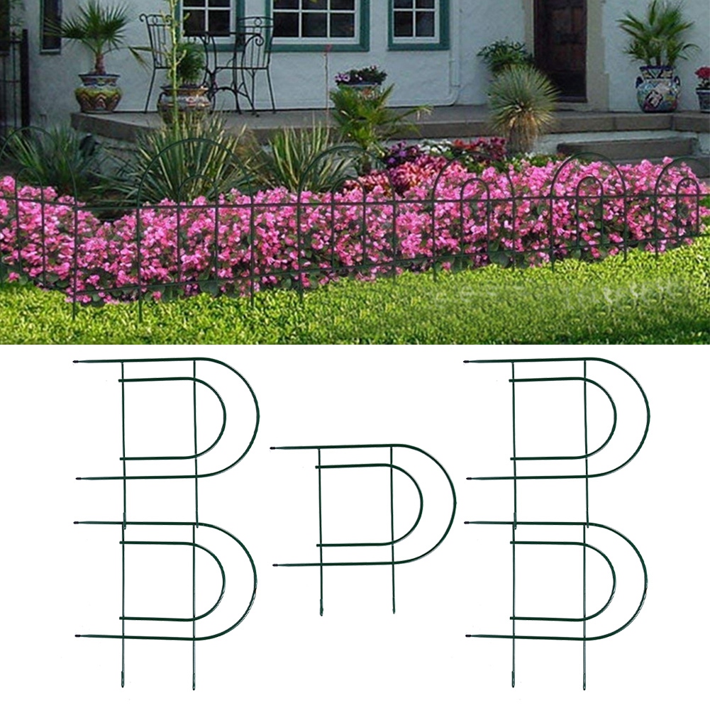 Dioche Simple Wrought Iron Garden Fence Waterproof Fencing Panels Barrier For Outdoor Patio Flower Bed Fencing Barrier Fence Edging Walmart Com Walmart Com