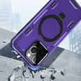 thumbnail image 4 of For Apple iPhone 15 (6.1") Foldable Magnetic Ring Invisible Stand [Compatible with MagSafe] Heavy Duty Protective Cover ,Xpm Phone Case [ Purple ], 4 of 4