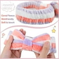 thumbnail image 3 of 24 Pack Spa Headband Bow Hairband Facial Makeup Women Face Wash Adjustable Skincare Headbands Flannel Towel Soft Head Wraps for Women Shower Washing Face(Stylish Pattern), 3 of 7