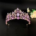 thumbnail image 3 of Tiaras vintage coronas moradas para mujer para decoración de tiara de reina novia con diamantes de imitación, 3 of 5
