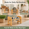 thumbnail image 2 of Raised Cat Bowl Stand, Dinosam  Elevated Cat Bowls, 6 Heights Adjustable Elevated Dog Bowls with 10oz 2 Stainless Steel, Adjusts to Heights 2.95"-6.89", 2 of 9