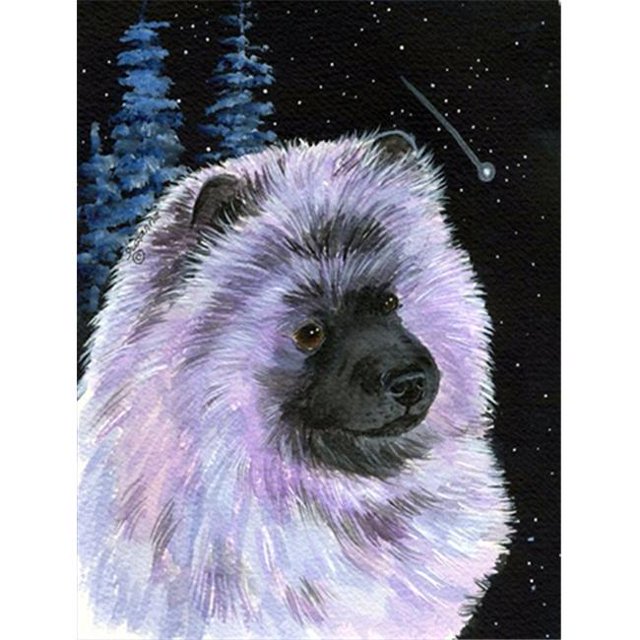 Starry Night Drapeau Keeshond - Taille Jardin, 11 x 15 Po.