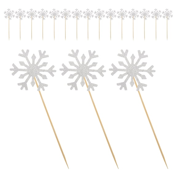 LOLIPPYY 150-Piece Merry Christmas Cake Toppers with Snowflake Designs for Winter Holiday Party Decorations