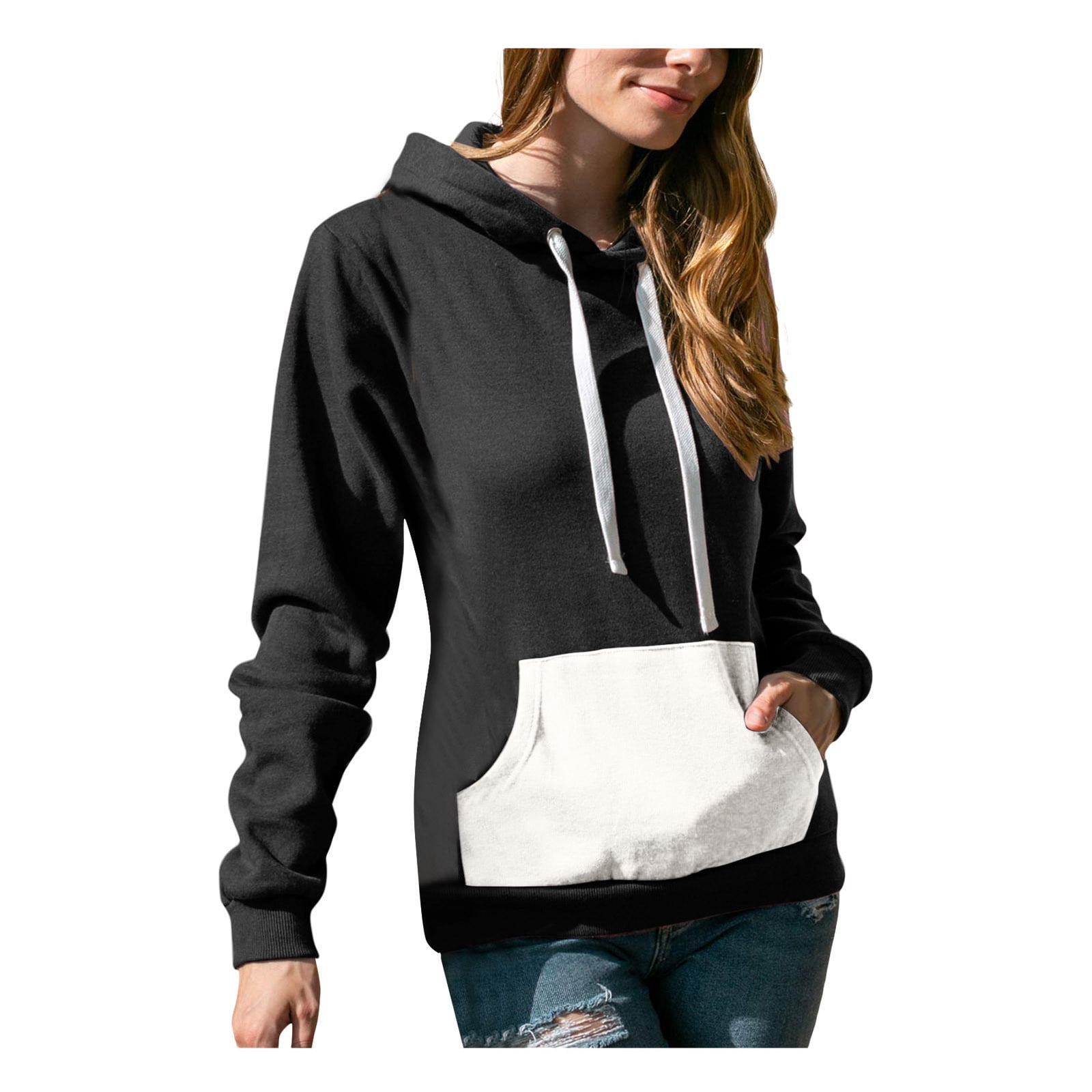 womens black fitted hoodie
