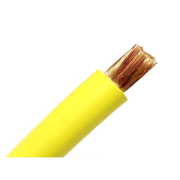2 AWG HEAVY DUTY Extra Flexible Welding Lead Car Audio Battery Cable 600 VOLT - Made in the USA (20 FT, Yellow)