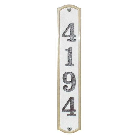 QualArc KNO-4619-SS 4.5 in. Knoll Brook Vertical Crushed Stone Do It Yourself Kit Address Plaque in Sandstone Color