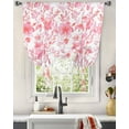 thumbnail image 3 of Watercolor Pink Floral Tie Up Curtains for Kitchen Bathroom Bedroom Windows 54 Inch Length, Pink Ombre Botanical Summer Balloon Drape Curtains Shade Rod Pocket Drapery Curtain Panel, 42"x63", 3 of 7