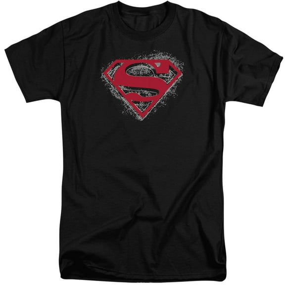 Superman Hardcore Noir Shield Adult Tall T-Shirt Black
