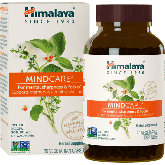 Himalaya MindCare, Cognitive Support Supplement with Bacopa, 120 Tablets