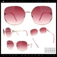 thumbnail image 2 of Womens Glitter Button Jewel Ribbon Hinge Metal Butterfly Sunglasses Gold - Burgundy, 2 of 8