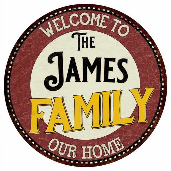 The James Family 14" Round Metal Sign Kitchen Game Room Decor 100140038081