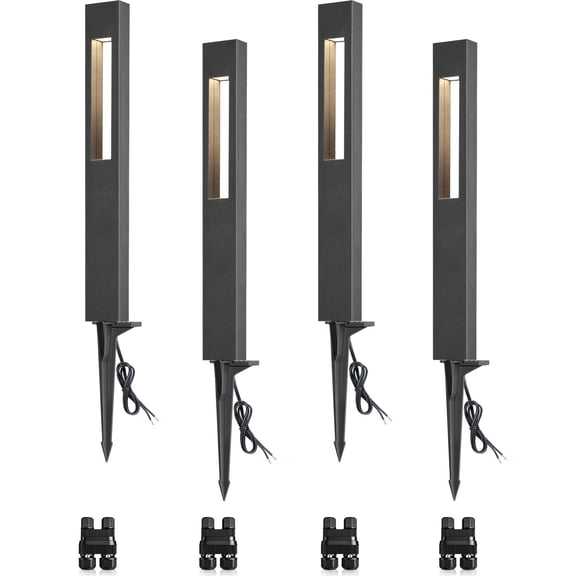 SUNVIE 3W Low Voltage Pathway Lights 3000K LED Landscape Lighting 12V Waterproof for Yard, 4 Pack