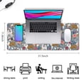 thumbnail image 5 of Long Mouse Pads for Desk,Bulldog Dog and Flower Florals Desk Mats on Top Of Desks, Desk Mouse Pad Extra Large with 3mm Non-Slip Base and Stitched Edge for Gaming,Office,Work,Home 31.5"x11.8", 5 of 6