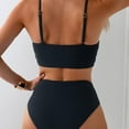 thumbnail image 3 of Top-kevin Women's High Waisted Bikini Sets Push Up Twist Front Spaghetti Straps Ruched Two Piece Swimsuit Bathing Suit, 3 of 11