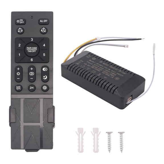 Ceiling Fan Remote Control Kit with 6 Speed Settings, Replacement Ceiling Fan Remote, Dimming Controls, 110-265V