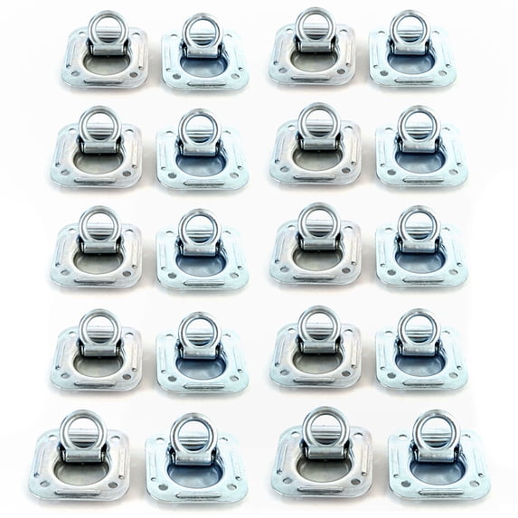 Red Hound Auto (20) Recessed Tie Down D Rings Quad Cargo Trailer D Ring 6,000 LB 4 inches x 4 inches