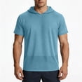 thumbnail image 4 of Aofany Men's Short Sleeve Hoodie Workout Gym Hooded T-Shirts Muscle Fit Fashion Lightweight Athletic Hoodies Pullover Shirt with Pocket, 4 of 7
