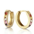 thumbnail image 2 of Galaxy Gold 14K Yellow Gold 1.30 CTW Natural Multi-Color Sapphire Hoop Earrings - September Birthstone - Truth & Nobility - Fine Jewelry for Women, 2 of 4