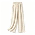 thumbnail image 4 of Rhuody Girl Pants Empire Waist Jogger Trousers Solid Color Straight Leg Sweatpants Classic Daily Wear 6-7 Years White, 4 of 4