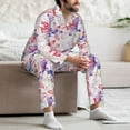 thumbnail image 7 of Disketp Lilies Flowers for Pajamas Set Long Sleeve Sleepwear Mens Button Down Nightwear Pj Sets-XX-Large, 7 of 7
