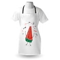 thumbnail image 4 of Watermelon Apron, Slice of Happy Watermelon Doodle Summer Fruit Fresh, Unisex Kitchen Bib with Adjustable Neck for Cooking Gardening, Adult Size, Coral Forest Green, by Ambesonne, 4 of 4