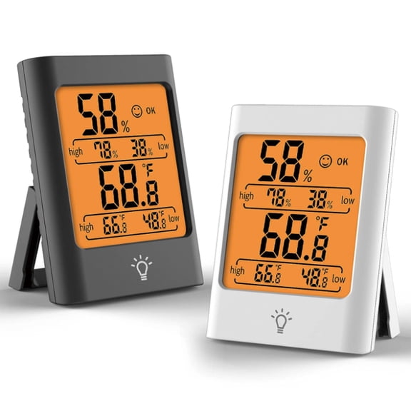 Indoor Digital Thermometer Temperature Gauge Humidistat Hygrometer With Max & Min Humidity And Temperature Records