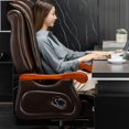 thumbnail image 3 of Leather Desk Office Chairs Massage Ergonomic Office Chairs Reading Bedroom Comfortable Modern Silla Oficina Furniture WSW30XP My Lux Decor Round, 3 of 14