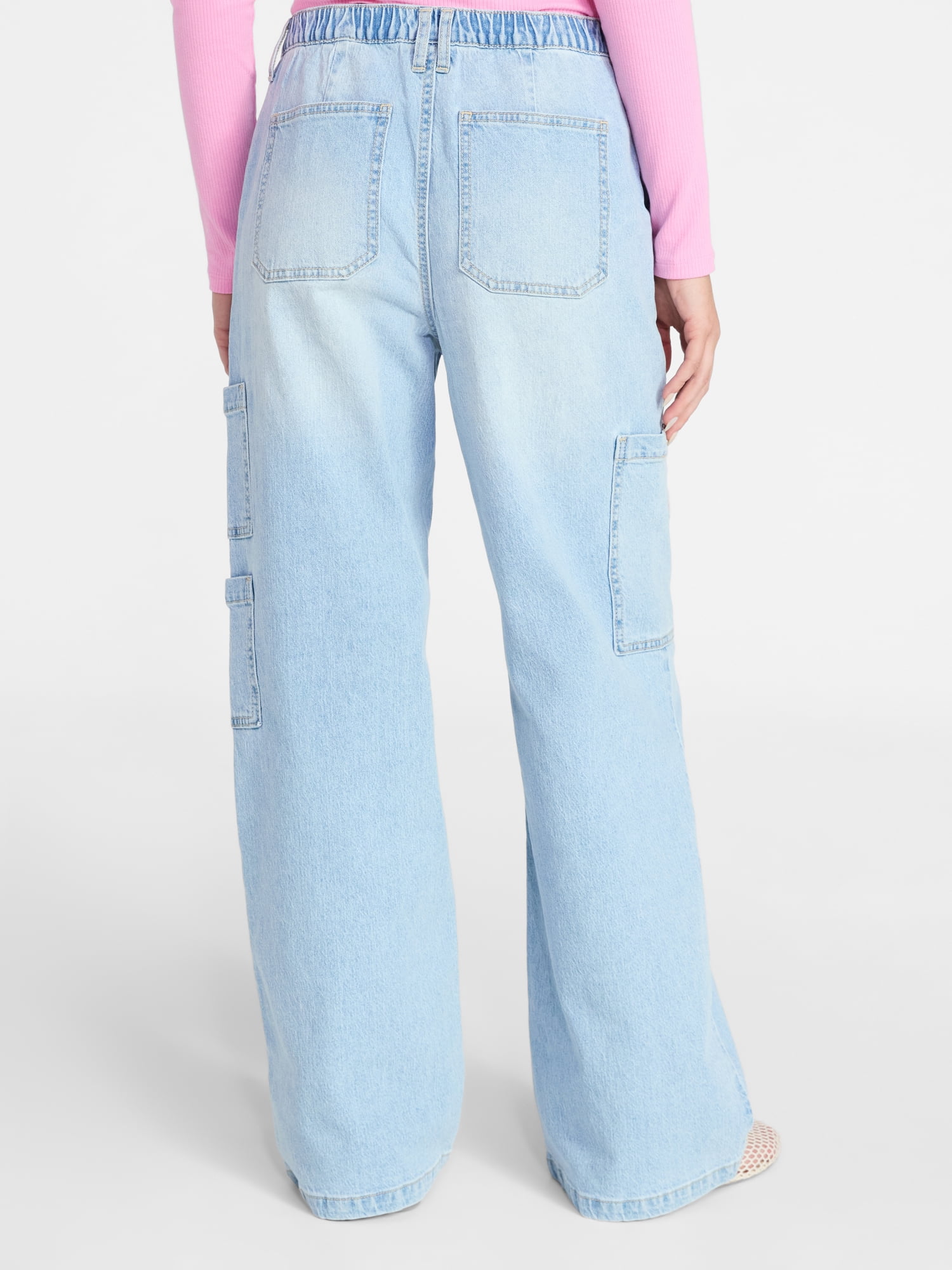 No Boundaries Wide Leg Cargo Pants, 31'' Inseam, Women's and Women's Plus Sizes XXS-4X
