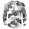 thumbnail image 4 of Dagegui Men's Camo Henley Shirts Long Sleeve Crewneck Button Pullover Shirt Big and Tall Slim Fit Athletic T-Shirts Outdoor Camouflage Hiking Tees Light Gray L, 4 of 4