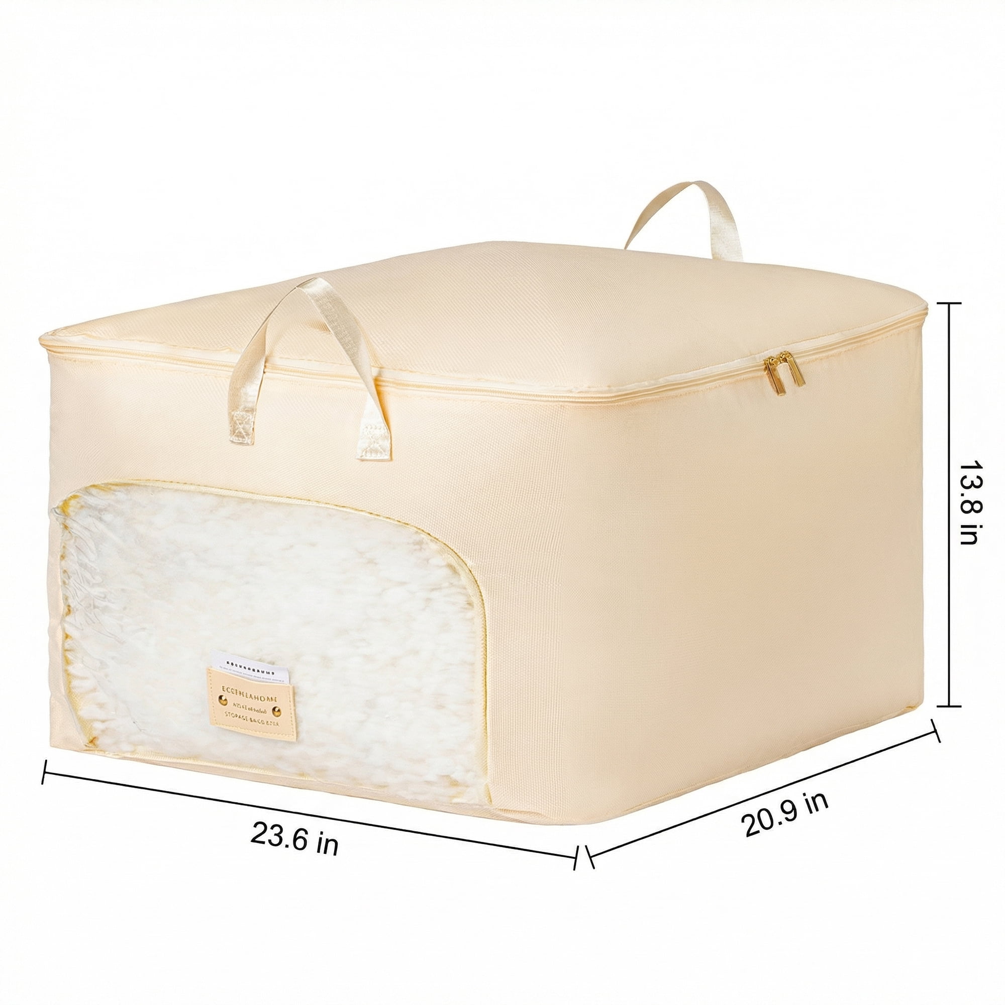 Unique Bargains Storage Bags with Handles for Organizing Bedroom Beige 23.6"x20.9"x13.8"
