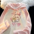 thumbnail image 2 of Chiikawa Sweatshirt Women's Thin Pure Cotton Loose Lazy Hooded Jacket Cartoon Lovely, 2 of 14