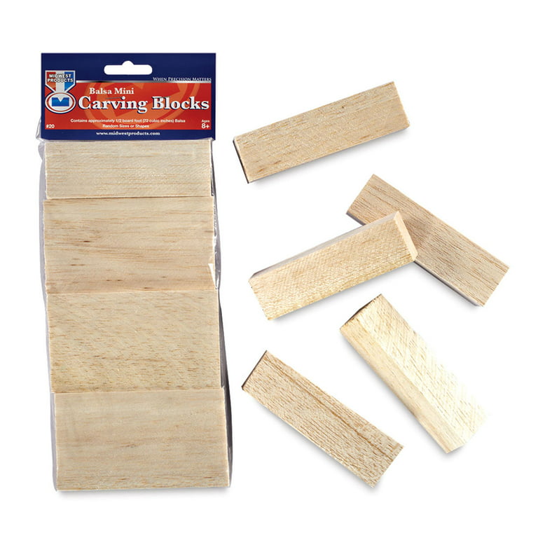 Midwest Mini Carving Balsa Block Set, Just Wood