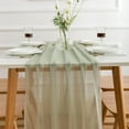 thumbnail image 4 of Chemin de Table en Chiffon Vert Eucalyptus 27x118 Pouces Décorations de Mariage en Polyester, 4 of 4