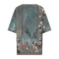 thumbnail image 5 of Xdegoge Short Sleeve Womens Tops Plus Size V Neck T Shirt Floral Printed Summer Tunic Tops Oversized Loose Fit Boho Blouses, 5 of 5