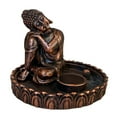 thumbnail image 2 of Portavelas de resina con forma de Buda, figuras decorativas para habitaciones. Cobre, 2 of 9