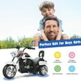 thumbnail image 6 of Gymax 6V Kids Ride On Chopper Motorcycle 3 Wheel Trike with Headlight White, 6 of 8