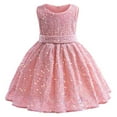 thumbnail image 4 of 1-6Y Toddler Girls Christmas Dress Flower Sequins Sleeveless Formal Dress, 4 of 5