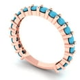 thumbnail image 2 of 1.44 ctw Wedding Band for Women - 14K Rose Gold Simulated Turquoise Stackable Eternity Ring, 2 of 6