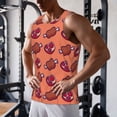 thumbnail image 5 of Qekee Cartoon Meat Print Men's Workout Tank Tops,Sleeveless Muscle Gym Shirt Quick Dry, Men's Gym Training Athletic Workout Shirts -Large, 5 of 7